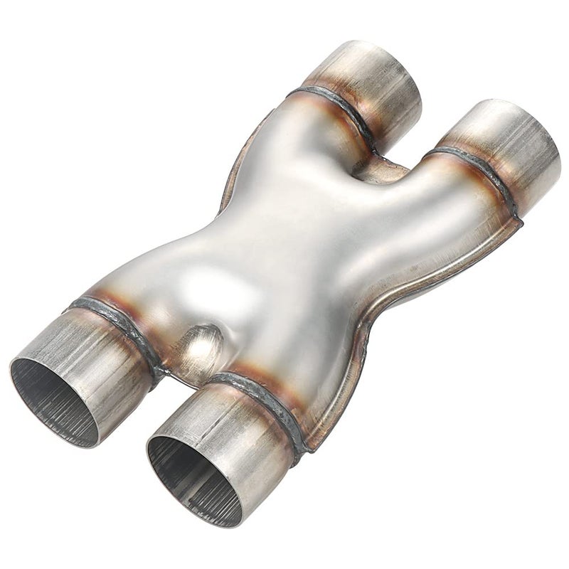 LCGP Universal 2.5" In/Out Crossover X Pipe 12" Length Stainless Steel Exhaust Pipe - Image 1